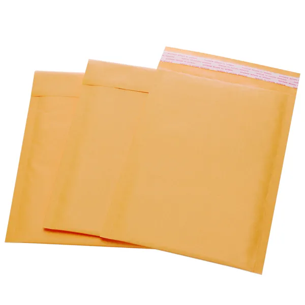 Yellow kraft paper bubble mailer bag self-adhesive mailer shipping bag with batter price custom size